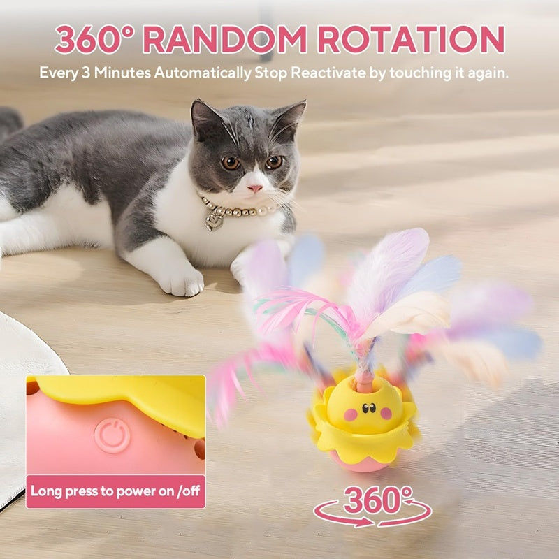 HKM-698579 Interactive Automatic Cat Toy with Rotating LED Light and Rechargeable Battery