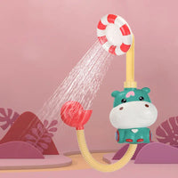 HKM-698707 Electric Bath Shower Toy Set - Cute Hippo Design for Kids Water Play, Ages 0-4 Years