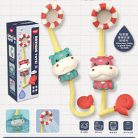 HKM-698707 Electric Bath Shower Toy Set - Cute Hippo Design for Kids Water Play, Ages 0-4 Years
