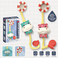 HKM-698707 Electric Bath Shower Toy Set - Cute Hippo Design for Kids Water Play, Ages 0-4 Years