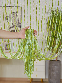HKM-698835 Elegant Striped Curtain - Light Luxury Polyester Door Curtain with Tassels in Multiple Colors
