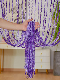 HKM-698835 Elegant Striped Curtain - Light Luxury Polyester Door Curtain with Tassels in Multiple Colors