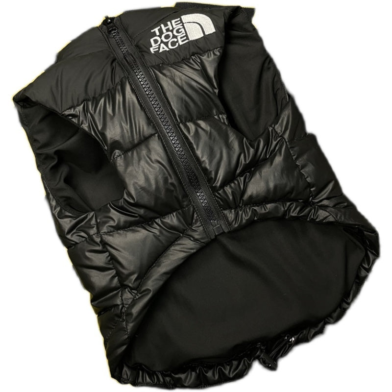 HKM-698899 Sleeveless Black Down Jacket Vest for Dogs - Warm and Cozy Pet Apparel