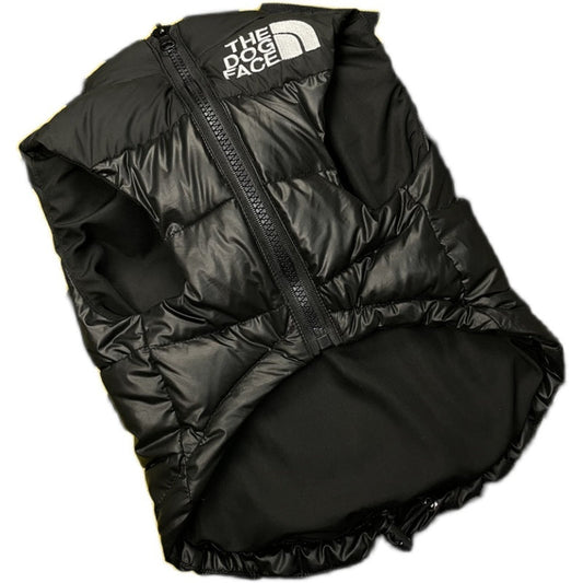 HKM-698899 Sleeveless Black Down Jacket Vest for Dogs - Warm and Cozy Pet Apparel