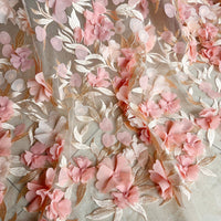 HKM-698963 White Chiffon and Lace Fabric for Dresses and Home Décor