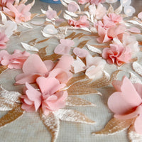 HKM-698963 White Chiffon and Lace Fabric for Dresses and Home Décor