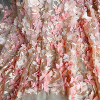 HKM-698963 White Chiffon and Lace Fabric for Dresses and Home Décor