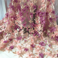 HKM-698963 White Chiffon and Lace Fabric for Dresses and Home Décor
