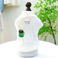 HKM-699091 Pet Round-Neck Shirt for Dogs in White Coffee and Green Cake Colors