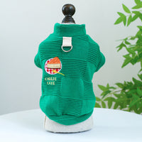 HKM-699091 Pet Round-Neck Shirt for Dogs in White Coffee and Green Cake Colors