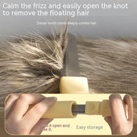 HKM-699219 Stainless Steel Pet Grooming Comb Set with Knot Opener for Easy Hair Removal