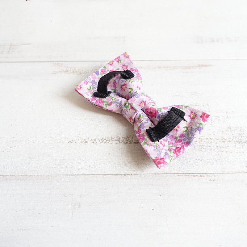 HKM-699283 Double Layer Bow Tie Dog Collar Flower in Various Sizes