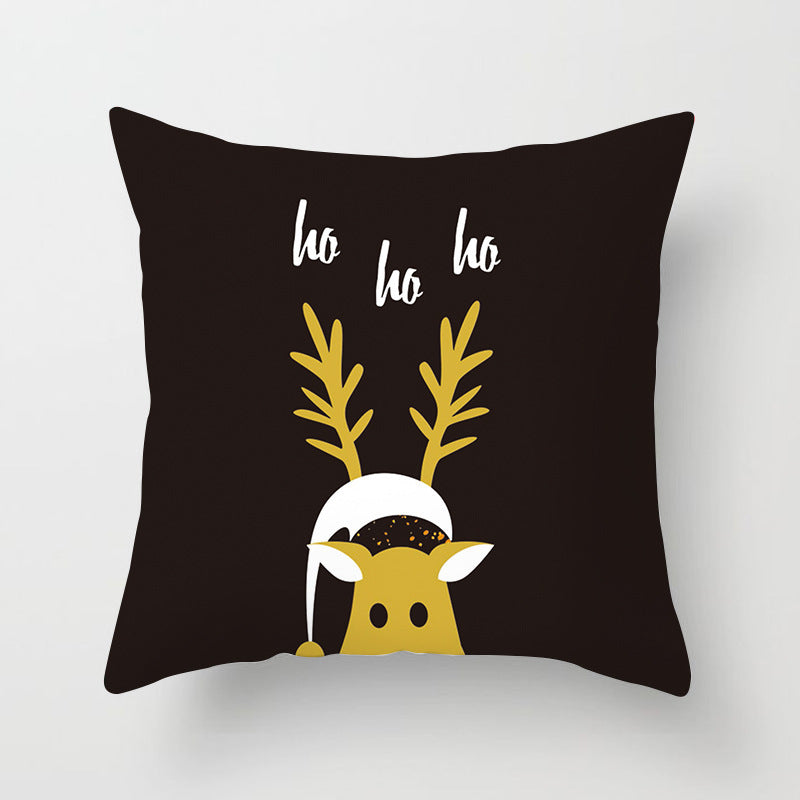 HKM-699347 Nordic Style Christmas Peach Skin Fabric Cushion Cover for Home Decor