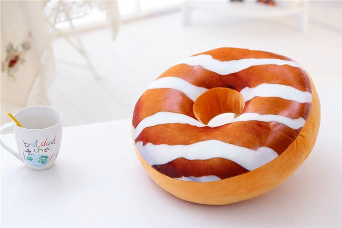 HKM-699411 Creative Plush Donut Pillow Cushion - Soft PP Cotton Bedding in Various Flavors