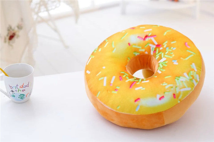 HKM-699411 Creative Plush Donut Pillow Cushion - Soft PP Cotton Bedding in Various Flavors
