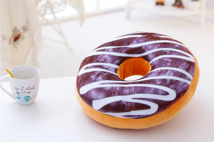 HKM-699411 Creative Plush Donut Pillow Cushion - Soft PP Cotton Bedding in Various Flavors