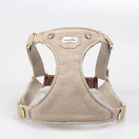 HKM-699475 Adjustable Denim Harness for Small and Medium Dogs with Cowhide Accents