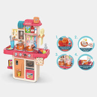 HKM-699539 Educational Plastic Cooking Playset with Real Sound and Light for Kids Ages 2-14