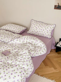 HKM-699603 Soft Double-Layer Cotton Four-Piece Bedding Set with Reactive Printing - Multiple Sizes Available