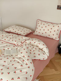 HKM-699603 Soft Double-Layer Cotton Four-Piece Bedding Set with Reactive Printing - Multiple Sizes Available
