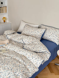 HKM-699603 Soft Double-Layer Cotton Four-Piece Bedding Set with Reactive Printing - Multiple Sizes Available