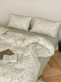 HKM-699603 Soft Double-Layer Cotton Four-Piece Bedding Set with Reactive Printing - Multiple Sizes Available