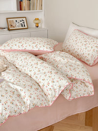 HKM-699603 Soft Double-Layer Cotton Four-Piece Bedding Set with Reactive Printing - Multiple Sizes Available