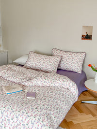 HKM-699603 Soft Double-Layer Cotton Four-Piece Bedding Set with Reactive Printing - Multiple Sizes Available