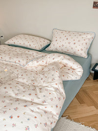 HKM-699603 Soft Double-Layer Cotton Four-Piece Bedding Set with Reactive Printing - Multiple Sizes Available