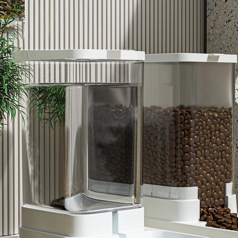 HKM-699795 Automatic Cat and Dog Water Dispenser and Food Feeder with Large Transparent Capacity