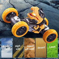 HKM-699859 Remote Control Dinosaurs RC Twist Stunt Truck Toy for Indoor-Outdoor Fun, Electric Battery-Powered Vehicle