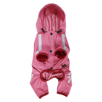 HKM-699923 Waterproof Dog Raincoat - Four Feet Rain Cape in Pink, Blue, Yellow, Fashionable & Breathable