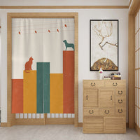 HKM-699987 Customizable Fabric Door Curtain with Telescopic Rod and Magnet - Multiple Sizes Available