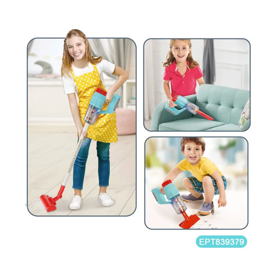 KTX-700115 Battery Operated Kids Dust Collector Cleaning Set with Light for Pretend Play