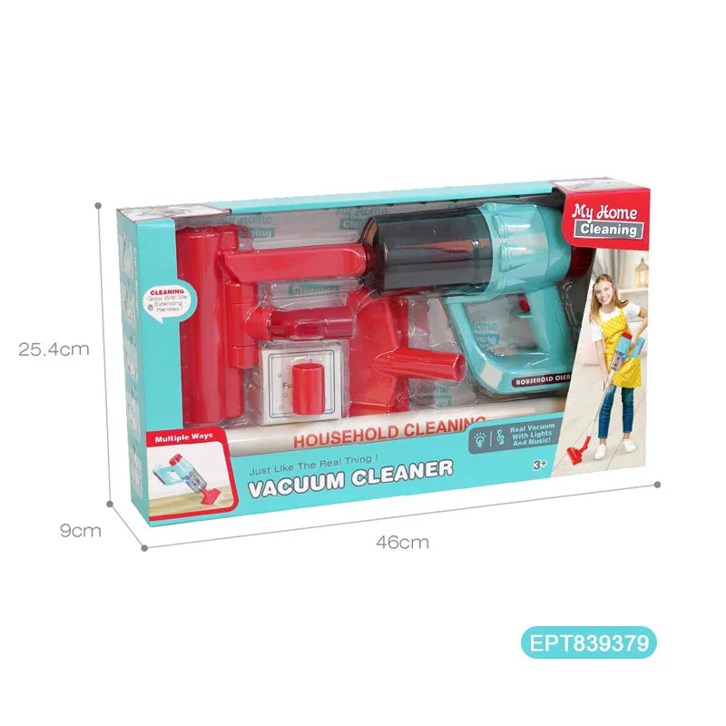 KTX-700115 Battery Operated Kids Dust Collector Cleaning Set with Light for Pretend Play