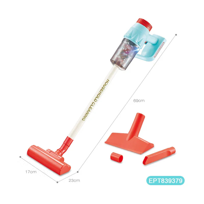 KTX-700115 Battery Operated Kids Dust Collector Cleaning Set with Light for Pretend Play