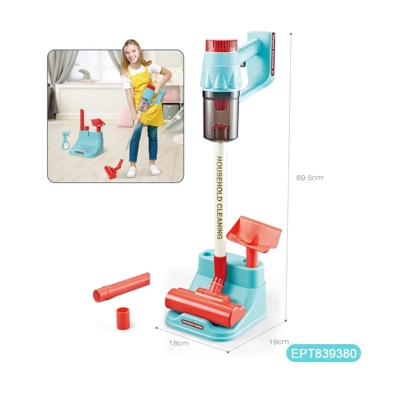 KTX-700115 Battery Operated Kids Dust Collector Cleaning Set with Light for Pretend Play