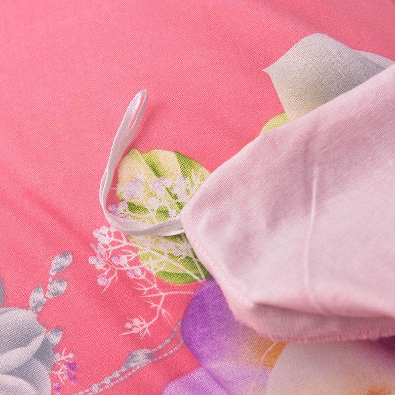HKM-700115 Pink Pure Cotton Four-Piece Anime Cartoon Bedding Set