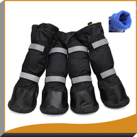 HKM-700115 Waterproof Rain Boots for Dogs - Medium-Height Design with Warm Flannel Lining and Reflective Strips