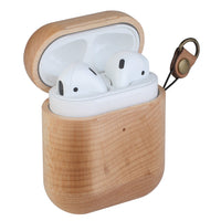 HKM-700179 Solid Wood Shell Holster for AirPods - Compatible with iPhone Models, Easy to Install and Disassemble, Scratch-Resistant Design