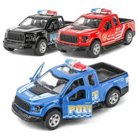 HKM-700243 1:32 Scale Toy Pickup Truck Die-Cast Model Car with Pull Back Function, Opening Doors, Light & Music