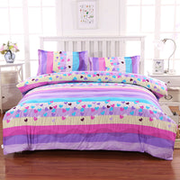 HKM-700243 Brushed Diamond Velvet 4-Piece Bedding Set with Geometric Design