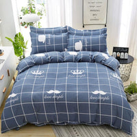 HKM-700243 Brushed Diamond Velvet 4-Piece Bedding Set with Geometric Design