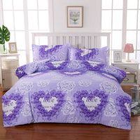 HKM-700243 Brushed Diamond Velvet 4-Piece Bedding Set with Geometric Design