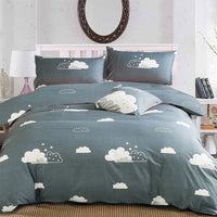 HKM-700243 Brushed Diamond Velvet 4-Piece Bedding Set with Geometric Design