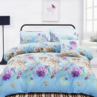 HKM-700243 Brushed Diamond Velvet 4-Piece Bedding Set with Geometric Design