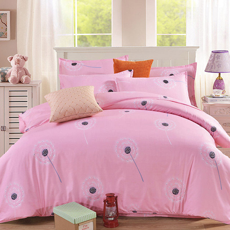 KTX-700243 Brushed Diamond Velvet 4-Piece Bedding Set with Geometric Design