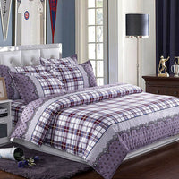 HKM-700243 Brushed Diamond Velvet 4-Piece Bedding Set with Geometric Design