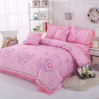 HKM-700243 Brushed Diamond Velvet 4-Piece Bedding Set with Geometric Design