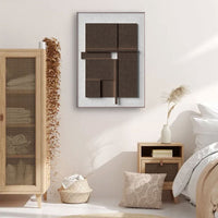 HKM-700435 Nordic Brown 3D Geometric Abstract Canvas Art for Modern Décor